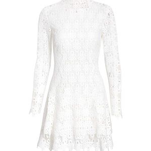 Jonathan Simkhai white lace long sleeve dress